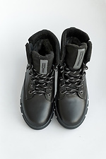 Подростковые ботинки кожаные зимние черные-серые  8019916 фото №3