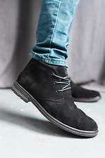 Теплі зимові черевики з натуральної чорної замші  8018917 фото №1