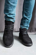 Теплі зимові черевики з натуральної чорної замші  8018917 фото №5