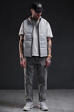 Spring men's gray sleeveless vest with zipper Without 8048917 photo №2