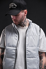 Spring men's gray sleeveless vest with zipper Without 8048917 photo №4