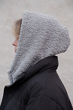 Теплая шапка капюшон капор Теди на флисе Bonnet Gray Woman Without 8055918 фото №4