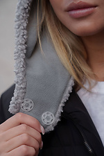 Теплая шапка капюшон капор Теди на флисе Bonnet Gray Woman Without 8055918 фото №5