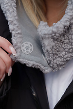 Теплая шапка капюшон капор Теди на флисе Bonnet Gray Woman Without 8055918 фото №6
