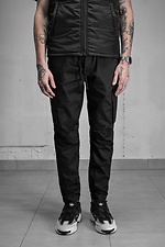 Black cotton cargo pants with large side pockets Without 8048921 photo №2