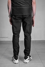 Black cotton cargo pants with large side pockets Without 8048921 photo №5
