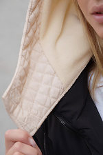Тепла Шапка Капюшон Капор На Флісі В Велику Клітинку Jesica Beige Woman Without 8055921 фото №5