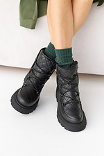 Damskie skórzane buty zimowe w kolorze czarnym  8019922 zdjęcie №8