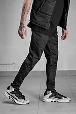 Черные мужские штаны джоггеры с рефлективом Without 8048923 фото №1