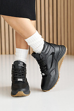 Schwarze Damen-Wintersneaker aus Leder  8019925 Foto №14