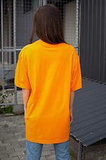 Langes übergroßes T-Shirt für Mädchen aus Baumwolle in oranger Farbe Without 8042925 Foto №3