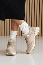 Women's leather winter beige sneakers  8019926 photo №15