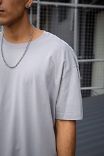 Langes übergroßes T-Shirt für einen Mann, baumwollgrau Without 8042928 Foto №2