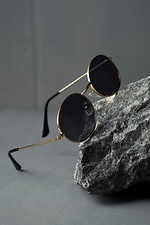 Sunglasses black round with metal frame Without 8048929 photo №2