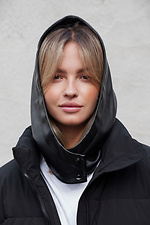Тепла Шапка Капюшон Шкіряний Капор На Флісі Wendy Black Woman Without 8055929 фото №2