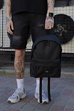 Herren Freizeit Schulrucksack Compact mit Druck 1702 Schwarz Without 8049930 Foto №2