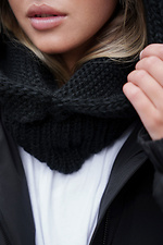 Тепла Шапка Капюшон Вязаний Капор  Lisa Black Woman Without 8055930 фото №4