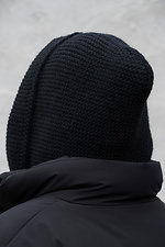 Тепла Шапка Капюшон Вязаний Капор  Lisa Black Woman Without 8055930 фото №5