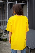 Long oversized t-shirt for a girl in bright yellow cotton Without 8042931 photo №3