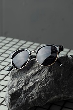 Sunglasses black round with metal frame Without 8048931 photo №2