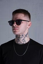 Sunglasses black round with metal frame Without 8048931 photo №6
