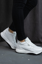 White leather sneakers for the winter  8018932 photo №3