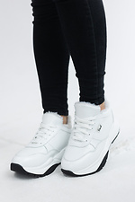 Білі шкіряні кросівки на зиму  8018932 фото №8