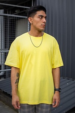 Длинная оверсайз футболка для парня хлопковая желтого цвета Without 8042932 фото №1