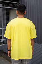 Длинная оверсайз футболка для парня хлопковая желтого цвета Without 8042932 фото №3