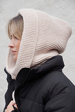 Тепла Шапка Капюшон Вязаний Капор Lisa Beige Woman Without 8055933 фото №2