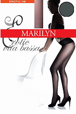 Thin transparent 30 denier nylon tights with low waist and lace belt Marilyn 4023934 photo №1