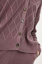 Knitted oversized cardigan with buttons in nude  4037934 photo №3