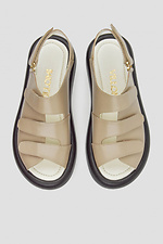 Women's leather sandals with Velcro platform  4205936 photo №3