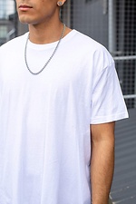 Oversized white cotton t-shirt for guys plain Without 8042936 photo №2