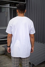 Oversized white cotton t-shirt for guys plain Without 8042936 photo №3