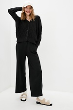 Black knitted oversized cardigan with buttons  4037938 photo №2