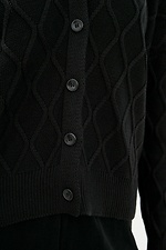 Black knitted oversized cardigan with buttons  4037938 photo №4