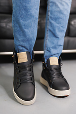Męskie skórzane buty zimowe w kolorze czarnym  8019938 zdjęcie №3