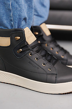 Męskie skórzane buty zimowe w kolorze czarnym  8019938 zdjęcie №6