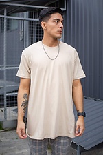 Cotton oversized T-shirt for men in beige Without 8042938 photo №1