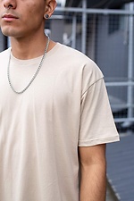 Cotton oversized T-shirt for men in beige Without 8042938 photo №2