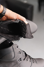 Мужские кожаные ботинки зимние черные  8019939 фото №5