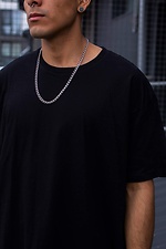 Oversized black cotton t-shirt for guys plain Without 8042939 photo №2