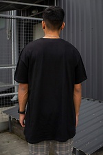 Oversized black cotton t-shirt for guys plain Without 8042939 photo №3