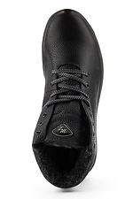 Мужские зимние ботинки из натуральной кожи черного цвета 8018941 фото №12