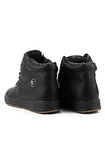 Мужские зимние ботинки из натуральной кожи черного цвета 8018941 фото №13