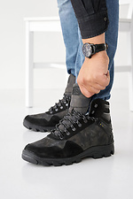 Męskie skórzane sneakersy zimowe w kolorze czarnym  8019941 zdjęcie №2