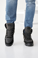 Męskie skórzane sneakersy zimowe w kolorze czarnym  8019941 zdjęcie №3