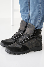 Męskie skórzane sneakersy zimowe w kolorze czarnym  8019941 zdjęcie №5