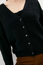 Black knitted openwork cardigan  4037943 photo №4